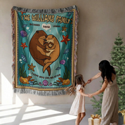 Personalized Otter Family Woven Blanket