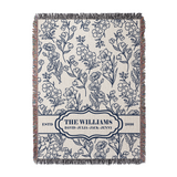 Personalized Flower Month Family Woven Blanket