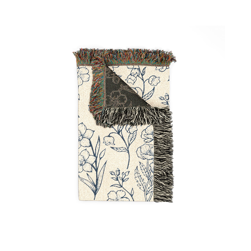 Personalized Flower Month Family Woven Blanket