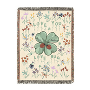 Personalized Love Bug Garden Couple Woven Blanket