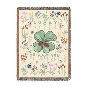 Personalized Lucky Ladybug Couple Woven Blanket