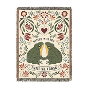 Personalized Couple Frog Folk Art Woven Blanket