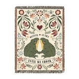 Personalized Couple Frog Folk Art Woven Blanket
