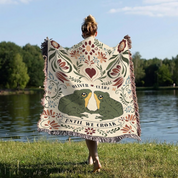 Personalized Couple Frog Folk Art Woven Blanket