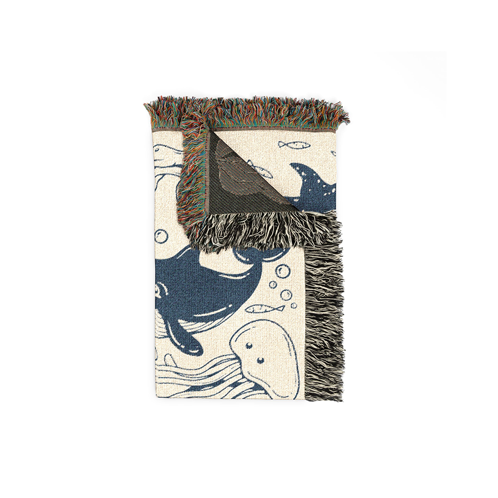 Personalized Ocean Deep Love Couple Woven Blanket