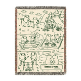 Personalized Couple Frog Camping Woven Blanket