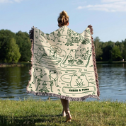 Personalized Couple Frog Camping Woven Blanket
