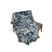 Personalized Blue Ocean Deep Love  Couple Woven Blanket