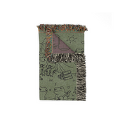 Personalized Couple Frog Camping Green Woven Blanket
