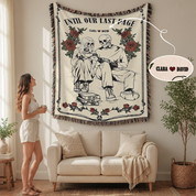 Personalized Book Lover Couple Wedding & Anniversary Woven Blanket