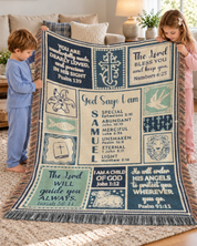 Faith & Protection Bible Verses For Boys - Personalized Woven Blanket
