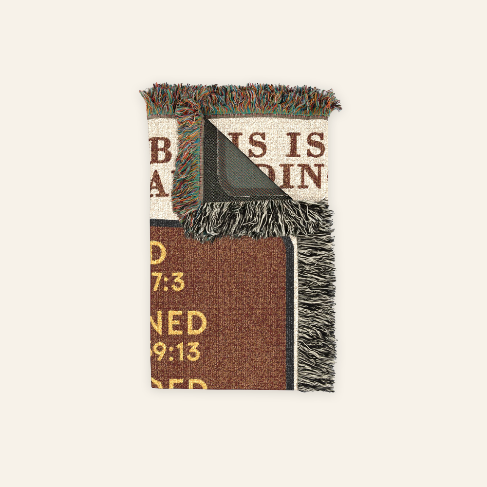 Vintage Bible Reading: Classic Books, Birth Flower & Scripture Affirmations - Personalized Woven Blanket