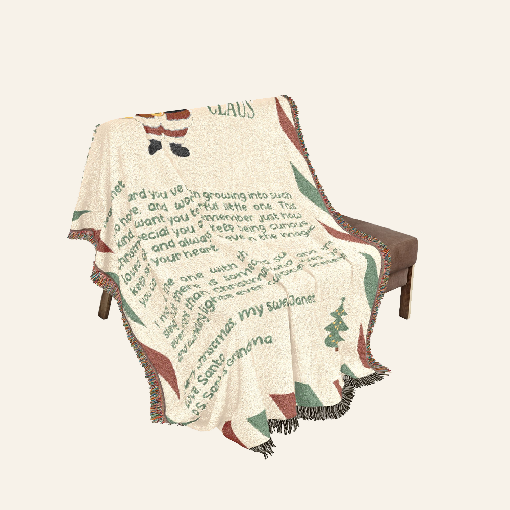 A Special Note From Santa: Grandma & Grandpa's Christmas Message - Personalized Woven Blanket