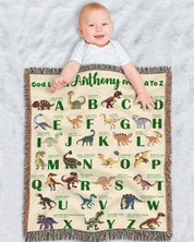 Personalized Christian Dinosaur Baby Blanket