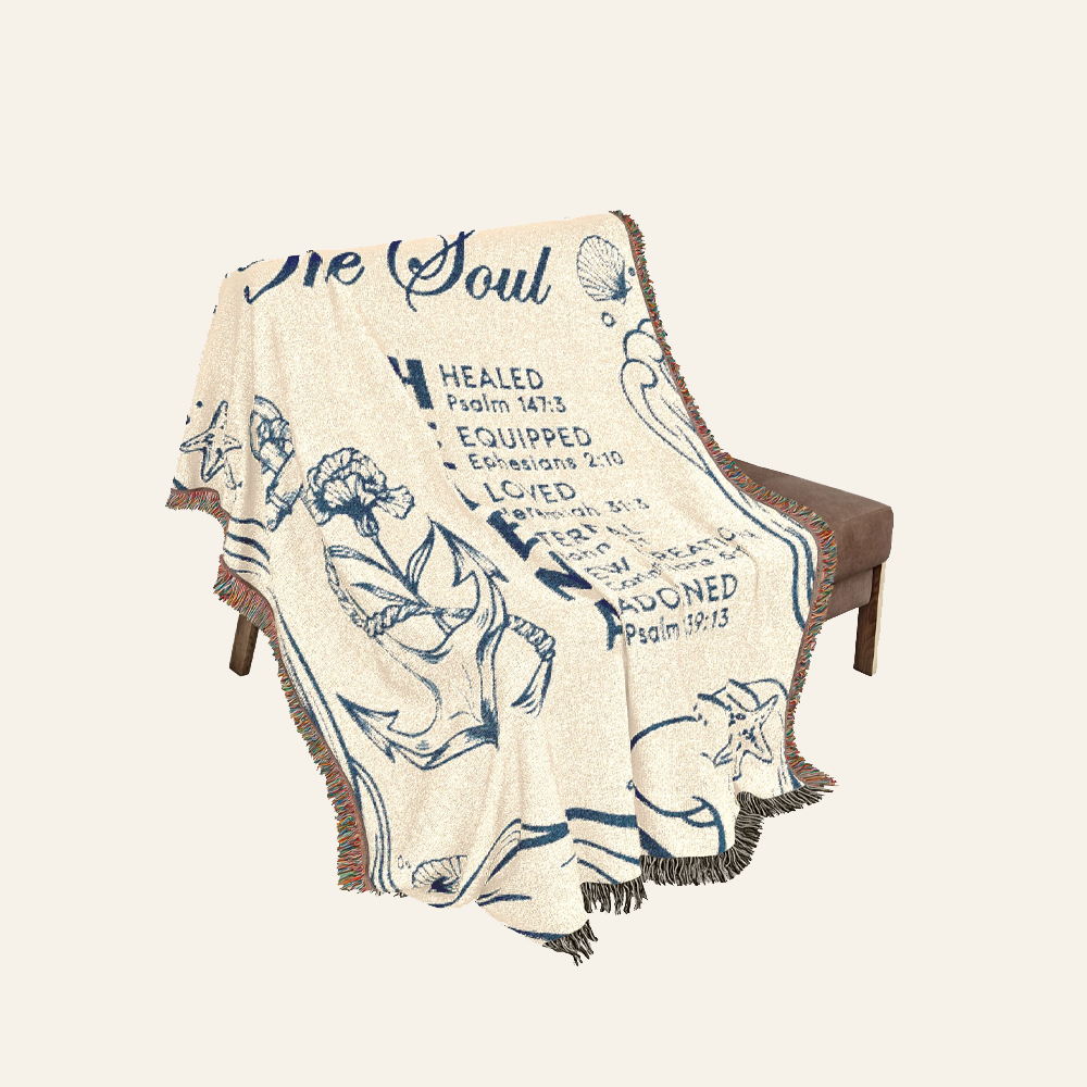 Personalized Hope Anchors the Soul Birth Flower Scripture Woven Blanket
