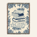 Personalized Never Underestimate Her Books Reading Woven Blanket