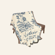 Lost In Books: Birth Flower Keepsake For Book Lovers - Personalized Woven Blanket