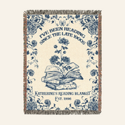Reading Since The Late 1900s: Vintage Book Lover Design - Personalized Woven Blanket