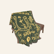 Wrapped In Luck: Birth Month Flower & Good Fortune - Personalized Woven Blanket