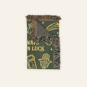 Wrapped In Luck: Birth Month Flower & Good Fortune - Personalized Woven Blanket