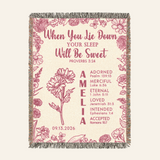 Sweet Sleep: Birth Flower Bedtime Keepsake For Babies - Personalized Woven Blanket