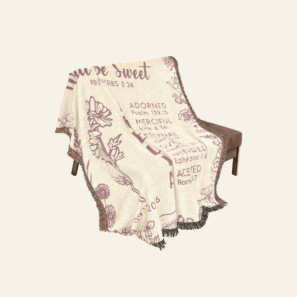 Sweet Sleep: Birth Flower Bedtime Keepsake For Babies - Personalized Woven Blanket