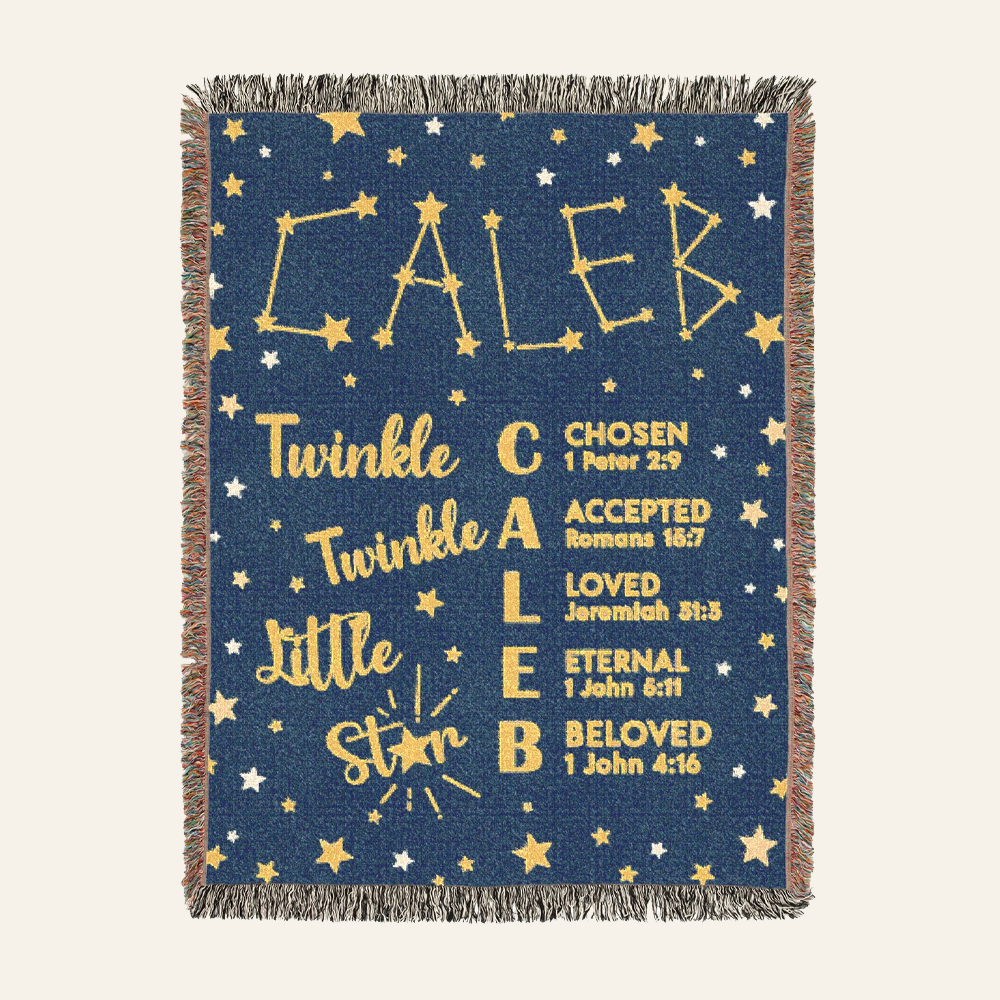 Personalized Twinkle Twinkle Little Star Scripture Baby Woven Blanket