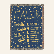 Personalized Twinkle Twinkle Little Star Scripture Baby Woven Blanket