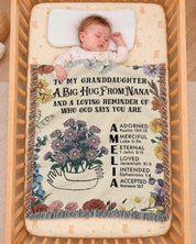 To My Granddaughter: "God Says You Are" Scripture Affirmations & Birth Flower - Personalized Woven Blanket