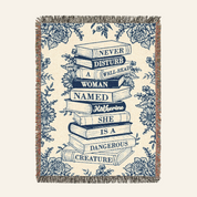 Personalized Dangerous Well Read Woman Reading Woven Blanket