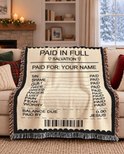 Paid In Full: Salvation Through Jesus Christ - Personalized Woven Blanket