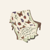 Butterfly Kisses & Ladybug Hugs With Birth Flower For Babies - Personalized Woven Blanket