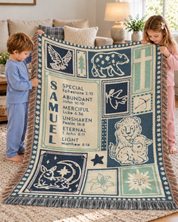 Christian Patchwork & Bible Verses For Babies - Personalized Woven Blanket