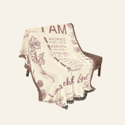 God Says I Am A Child Of God With Birth Flower & Scripture For Babies - Personalized Woven Blanket