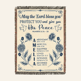 Birth Flower & Scripture Blessing For Baby - Personalized Woven Blanket