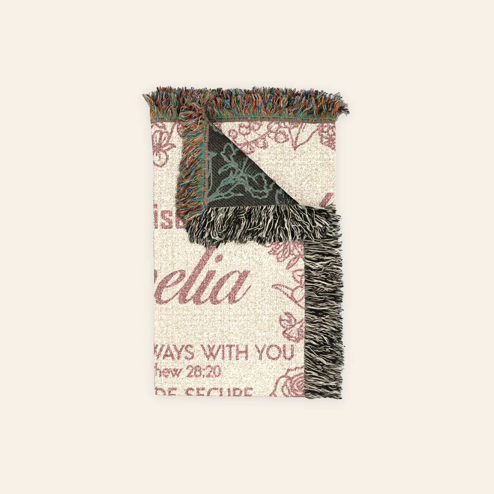 God’s Promises - Custom Name, Scripture & Birth Flower - Personalized Kids Woven Blanket