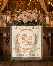 Personalized Mr. & Mrs. Wedding Birth Flower Autumn Woven Blanket