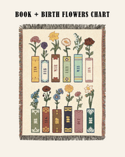 Personalized Family Birth Flower Reading Woven Blanket