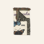 Personalized Family Garden Birth Month Butterfly Woven Blanket