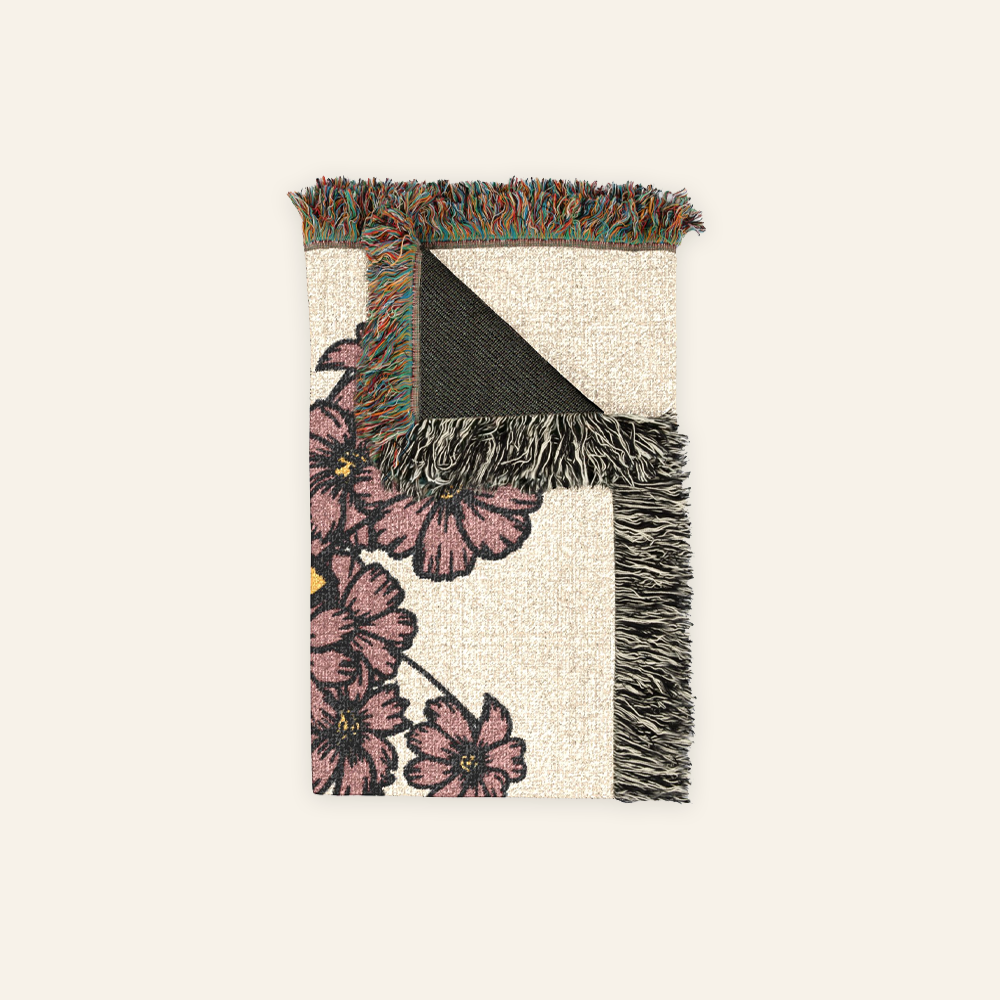 Personalized October Born Faith Cosmos & Monarch Woven Blanket