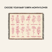 Sweet Sleep: Birth Flower Bedtime Keepsake For Babies - Personalized Woven Blanket