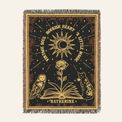 Personalized Vintage Soul Bookish Heart Witchy Woven Blanket
