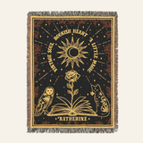 Personalized Vintage Soul Bookish Heart Witchy Woven Blanket