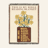 Personalized Scripture Name & Birth Flower Bible Reading Woven Blanket