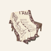 God Says I Am: Little Cowboy, Birth Flower & Scripture Affirmations - Personalized Woven Blanket