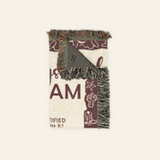 God Says I Am: Little Cowboy, Birth Flower & Scripture Affirmations - Personalized Woven Blanket