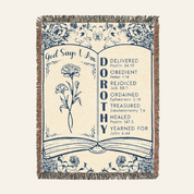 Personalized Scripture Birth Flower Bible Reading Woven Blanket