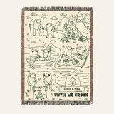 Personalized Until We Croak Frog Woven Blanket Gift for Camping Couples