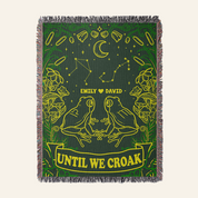 Customized Zodiac Sign Couple Frog Woven Blanket
