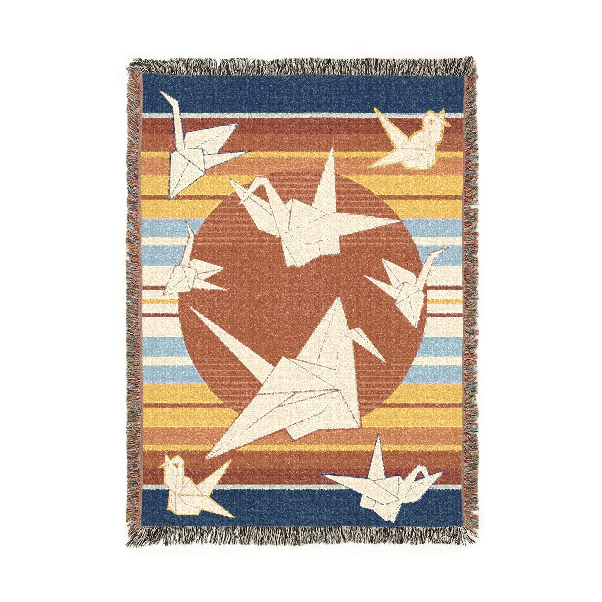 The Healing Crane Woven Blanket